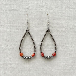 Big C Collection-Orange Spiny XL Desert Pearl Earrings